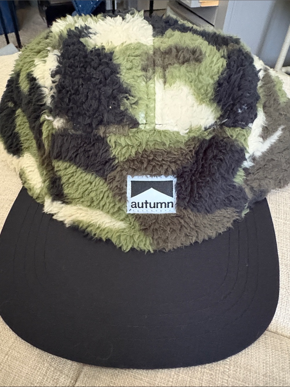 FP Movement by Free People Fuzzy Camo Cap in Green and Black